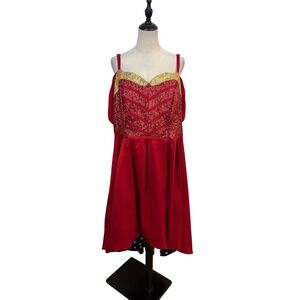 Torrid Dc Comics Wonder Women Sequin Dress Red Gold High Low Comic Con Sz 20
